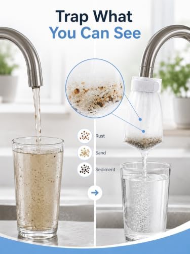 300PCS Faucet Filter Bags with 30 Reusable Hook-and-Loop Straps, Fine Mesh Universal Sink Faucet Filter Sleeves for Rust, Sand, Sediment & Splash Reduction, Kitchen Bathroom Use - Image 3
