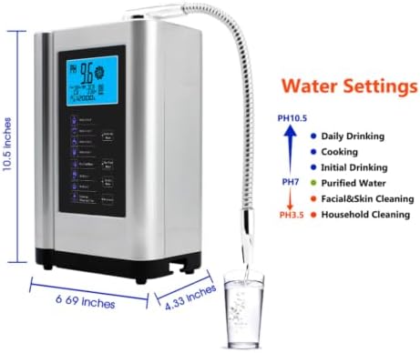 Alkaline Water Ionizer Hydrogen Generator Machine Purifier Water Filter System for Home - Image 2