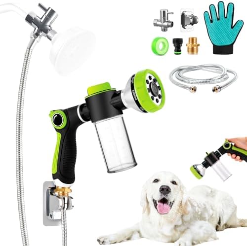 Dog Shower Attachment, All-in-One Pet Bathing Attachment for Shower System by YCCOKJJ