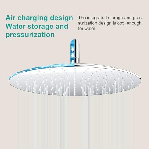 All Metal 16Inch Rain Shower Head - Heavy Duty Stainless Steel, Easy Install, High Water Flow, Ultra-Thin Modern Design for Bathroom (Chrome) - Image 5