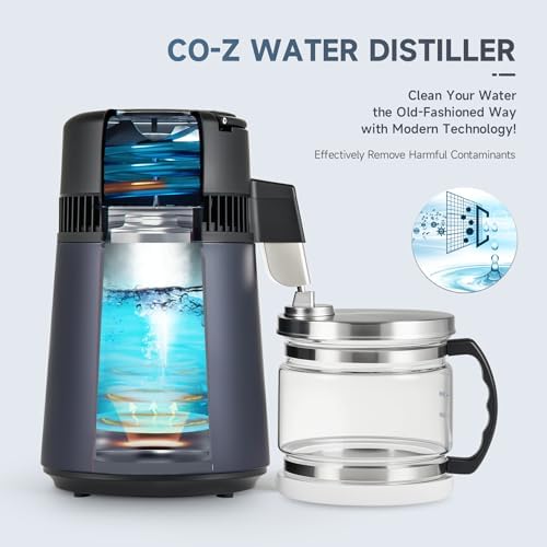 CO-Z 1.1 Gallon Water Distiller, 4L 750W Countertop Maker, Glass Pot - Image 2