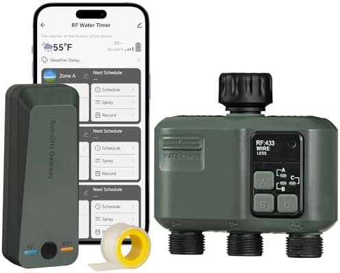 WiFi Water Timer for Garden Hose, Sprinkler Timer 3 Zone, 3 Outlet Smart Hose Watering with WiFi Irrigation Controller, Automatic Irrigation System/Rain Delay/Manual Watering D33WT06 by Wilawels