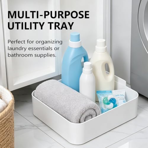Universal Front-Load Washing Machine Drain Pan, Washing Machine Drain Tray,Low Profile Washer Water Catch Guide Parts,Easy Installation for Basements, Apartments, Mobile Homes.(1pc-White) - Image 6