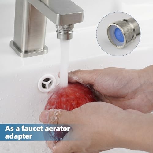 2 PCS Metal Portable Dishwasher Faucet Adapter with Aerator, Brushed Nickel - Image 3