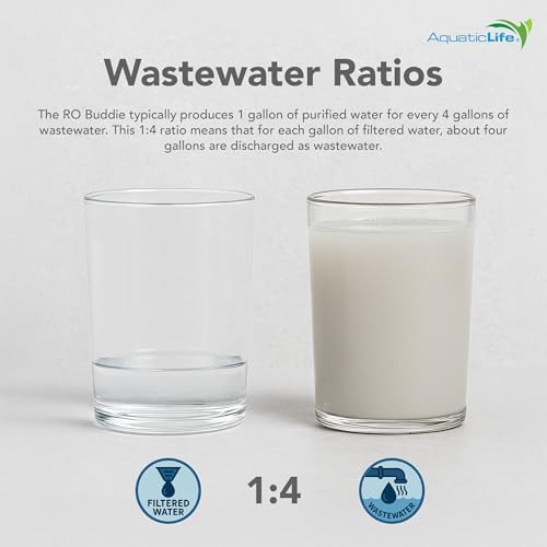 Aquatic Life RO Buddie 3-Stage Aquarium Water Filter System, Reverse Osmosis RO Filtration Unit for Fish Tank, Fountains, and More, 50 GPD (Gallons Per Day) - Image 5