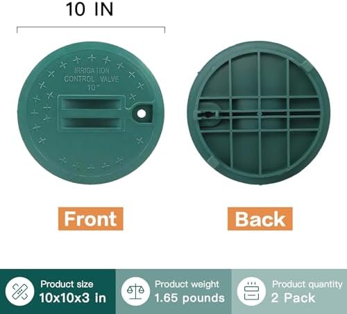 2 Pcs 10 inch Valve Box Cover,valve box cover,Sprinkler Valve Box CoverLid Replacement for Sprinkler System Irrigation Circular Valve Box Lid, Valve Box Cover Lid (10 inch) - Image 2