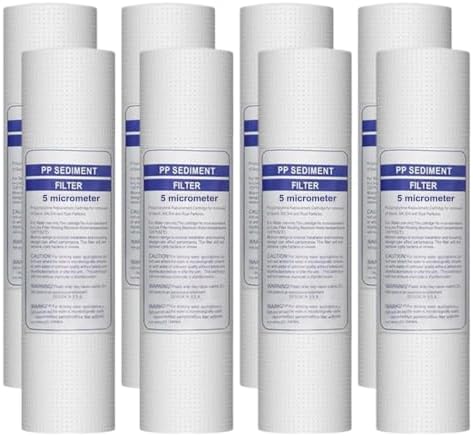 8-pack 10x2.4-inch Universal Replacement Sediment Filter Cartridges For Whole-house And Well Water Systems, Compatible With Most 10-inch Filter Housings(5 micrometer) by Unknown