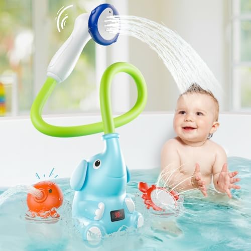Sumobaby Baby Shower Head with Water Thermometer,3-in1 Interactive Bath Toy by Sumobaby