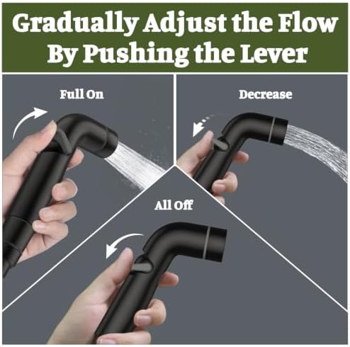 Dog Shower Attachment for Outdoor Pet Washing, High Pressure Hand Sprayer with ON/OFF Switch, 100 Inches Stainless Steel Hose, 3/4 GHT Female Connector, Black - Image 2