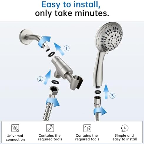 G-Promise Shower Head with Metal Shower Holder and Long Hose - Image 5