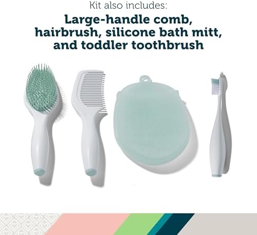 Safety 1st Baby’s 1st Spa Day Kit, Electric Ease Nail File, Soft Bath Mitt, Toddler Toothbrush, Hairbrush & Comb, Baby Grooming Set - Image 4