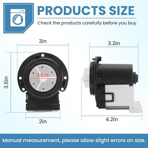 4681EA2001T Washer Drain Pump Assembly Fit for L-G & Ken-more Washer Drain Pump OEM Motor Replaces AP5328388, 4681EA1007G, 2003273, 4681EA1007D by MIFLUS - Image 2