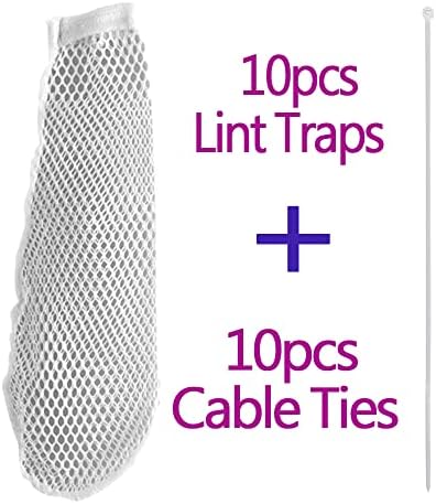 Nylon Lint Trap for Washing Machine Drain Systems & Discharge Hoses - Fits all washing machines (10pcs Lint Traps+10pcs Cable Ties) - Image 2
