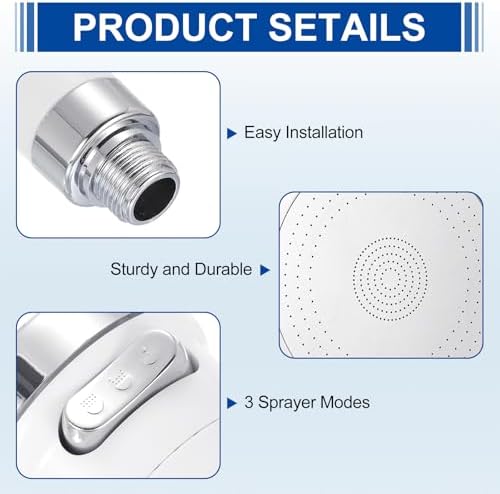 uxcell 1 Pcs Shampoo Bowl Sprayer Head, Sink Faucet Sprayer Side Control Button Salon Sink Sprayer Replacement Part for Spa Barber Shop Hair Washing Bath, White - Image 3