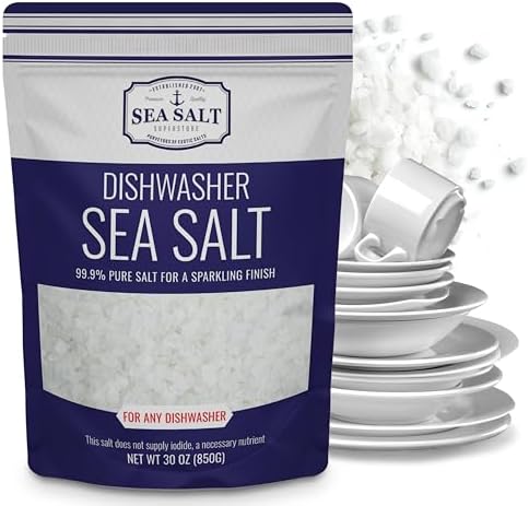 Sea Salt Superstore Dishwasher Salt, Natural Water Softener, 30 oz Bag by SeaSalt