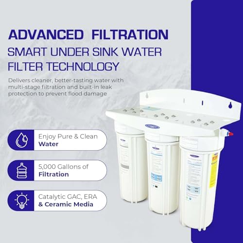 Smart Under Sink Water Filter System | Smart + Carbon Block + Sediment Filter | Triple | Filters 10,000 gallons | Crystal Quest - Image 2