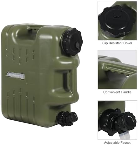 REDCAMP 5 Gallon/18.5L Portable Water Container with Spigot, Green 2 Pack - Image 4