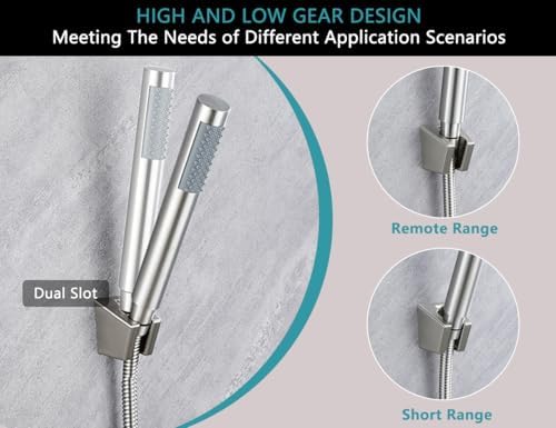 3-Piece Handheld Shower Wand with Long Hose – Brushed Nickel - Image 6