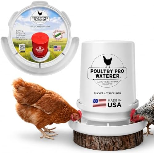 Poultry Pro Chicken Waterer for 5 Gallon Bucket, (Bucket Not Included) by PoultryProFeeder
