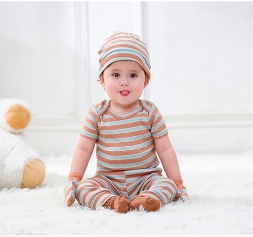 MAMIMAKA Newborn Baby Boy Girl Caps Mittens Socks Set Cotton Baby Essentials Accessories (Hats+Gloves+Socks) - Image 6