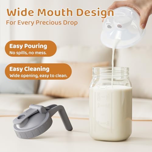 32 oz Breast Milk Pitcher, Glass Mason Jar Pitcher with Lid - Image 6