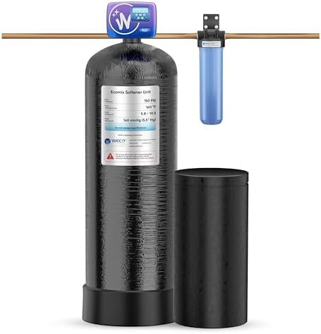 WECO Whole House Backwash Filter/Softener with EcoMix Advanced Softener Media and Big Blue Sediment Pre-Filter for the Reduction of Hardness, Iron, Manganese and Tannins (16" x 65" - 46,000 Grains) by WECOFilters