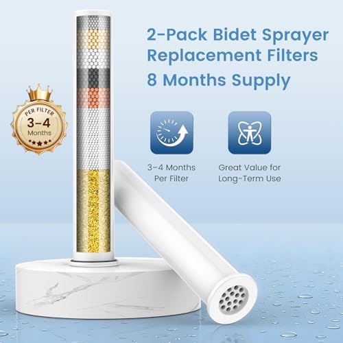 Bidet Water Filter for PWERAN Handheld Bidet Sprayer, 2 Pack Bidet Filter Replacement for Soften Hard Water,Remove Chlorine and Harmful Substances - Image 4