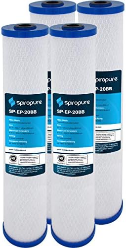 SpiroPure SP-EP-20BB Carbon Water Filter EP-20BB 155583-43 CB-45-2005 (4PK) by SpiroPure