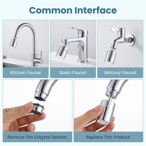 360° Swivel Faucet Aerator Kitchen Sink Faucet Aerator Adapter - Image 3