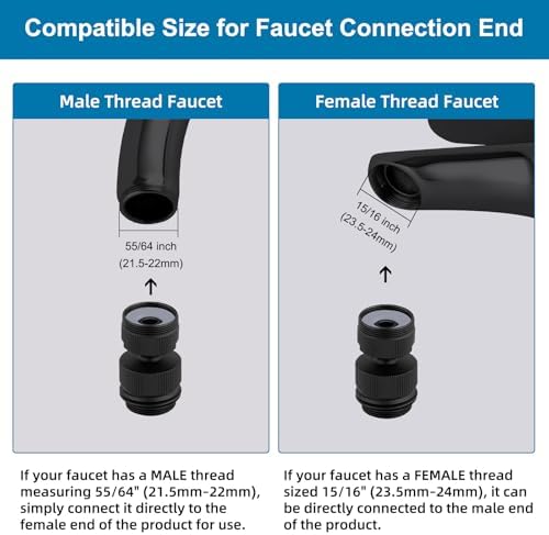 Hibbent Sink Faucet to Garden Hose Adapter, Swivel 3/4" Faucet Adapter - Image 3