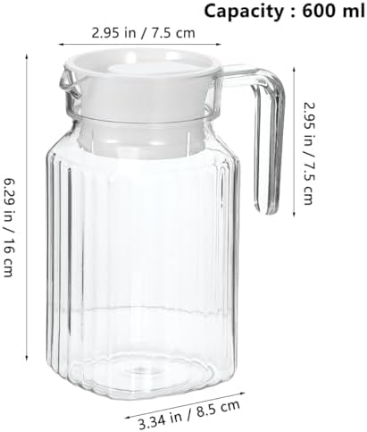 IMIKEYA Plastic Water Pitcher 600ml Shatterproof Plastic Pitcher Water Jug Great for Iced Tea, Sangria, Lemonade, Juice, Milk and More - Image 5