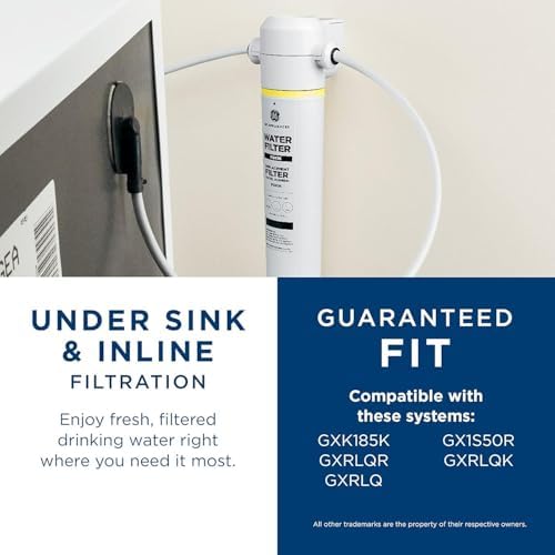 GE Under Sink Water Filter Replacement, Reduces Sediment, Rust & Other Impurities from Water, Easy Install, Fits GXRLQK Filtration System, Replace Every 6 Months, FQK1K - Image 5