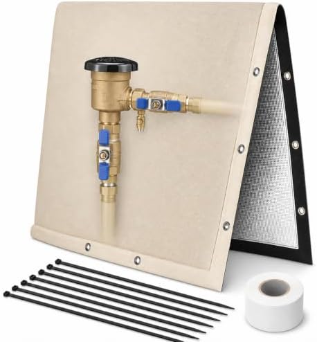 Backflow Preventer Cover Insulated Pouch, 30 x 24 Inch 5-Layer Winter Freeze Protection for Outdoor Sprinkler Valves and Pipes, Includes 10 Cable Ties and 1M Self-Fusing Silicone Tape (20X16) by Unknown