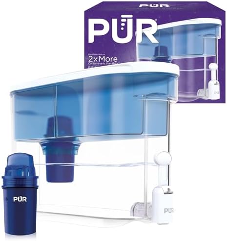 PUR 30-Cup Countertop Water Filter Dispenser for Fridge, White/Blue by PUR