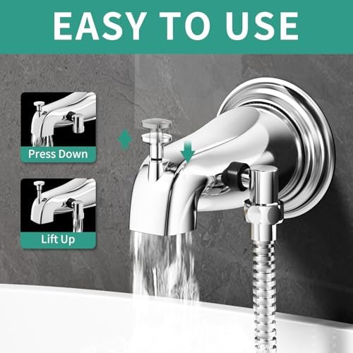 All Metal Bathtub Faucet Sprayer Attachment with filter, Chrome - Image 2