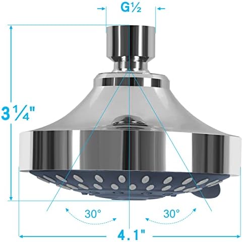 AISOSO High Pressure Rain Shower Head 2PCS 5 Modes 4.1 Inch Chrome - Image 5