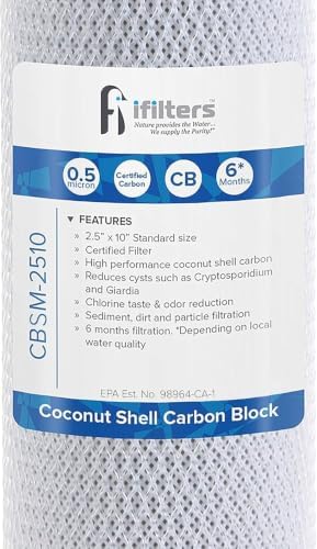 iFilters 0.5 Micron 2.5 x 10 Carbon Block Under Sink Water Filter - Image 3