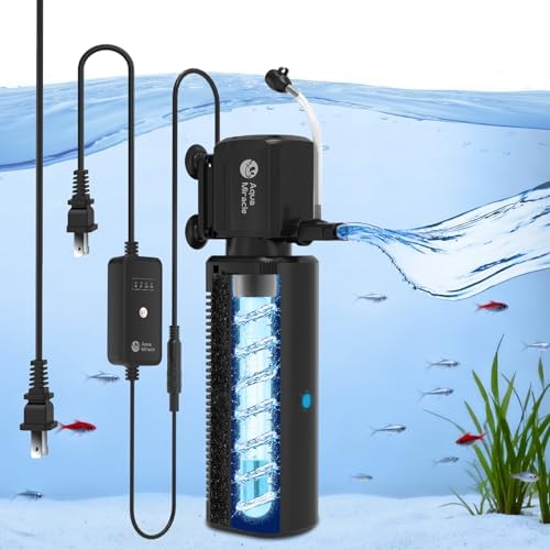 AquaMiracle 225GPH U - V Aquarium Filter with Timer 20-70 Gal Fish Tank by AquaMiracle