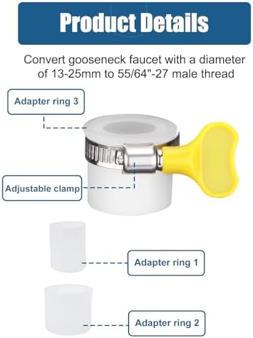 3 Pcs Faucet Adapter Kit Universal Sink Hose Adapter Outer 15-24mm - Image 4