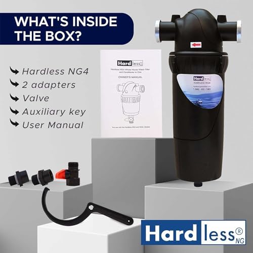 Hardless NG4L Whole House Water Filter - Salt-Free Softening Device - Reduces Limescale, Sediment & More - Compact, Easy to Install - Comes w/ 1" Inlet/Outlet - Filtration System for Extra Hard Water - Image 3