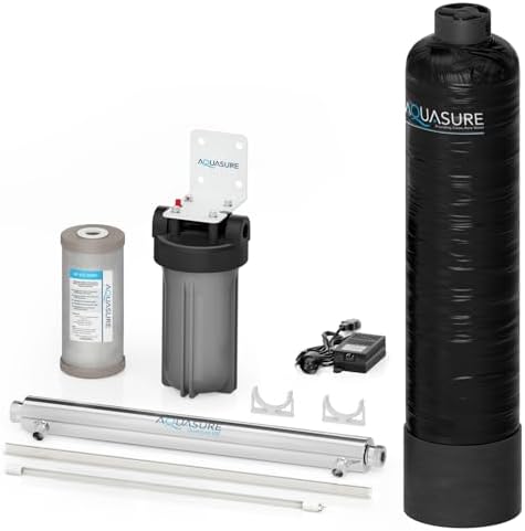 Aquasure Serene Lite Whole House Salt-Free Water Conditioning Descaler System with Triple Purpose Pre-Treatment Filter (650,000 Gallons Salt-Free System with UV) by Aquasure