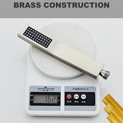 Handheld Shower Head，High Pressure Brushed Nickel Shower Head,Water Saving Detachable Shower Wand with Solid Brass Body and 5 ft Flexible Hose, Easy to Clean and Durable - Image 6