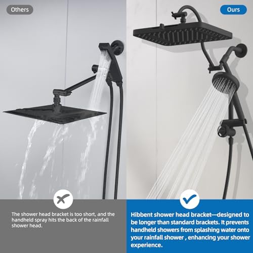 Hibbent cUPC Certified High Pressue 13'' Rainfall Shower Head with 5-Spray - Image 6