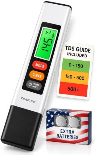 Digital Water Tester for Drinking Water - TDS Meter +/- 3% Readout Accuracy by Craft911byLIME