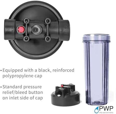 Sediment Water Filtration System with Clear 2.5X 10" Housing 3/4 "Ports, Removes Dirt, Sand, Silt and Rust - Image 5