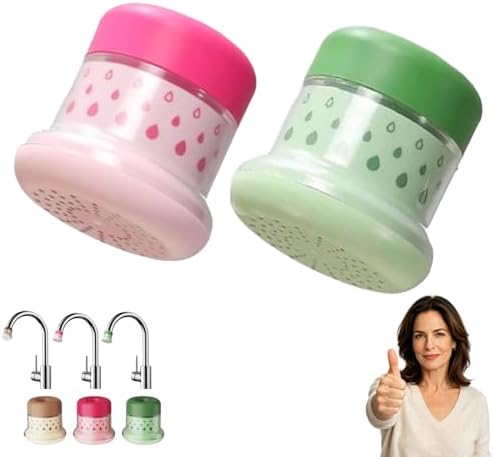 Mini Faucet Water Filter- Multi-Layer Filtration & Splash-Proof Kitchen Purifier, Splash-Proof Softener Parts, Detachable Leak-Proof F́aucet Mount Purifier for Kitchen Bathroom Home (2pcs-1) by Unknown