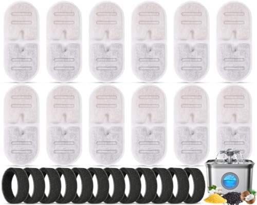 24 Pcs Filter Compatible with FEELNEEDY 99oz/2.8L Cat Water Fountain FN-W22 by Hoscabss