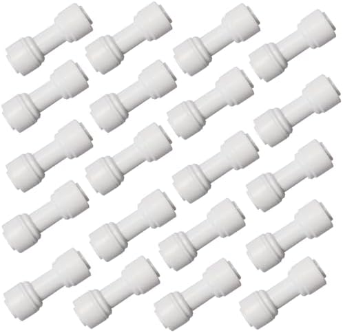 20 pcs 1/4" OD to 1/4" OD push fit straight union quick connector for RO water system push to connect tube by Unknown