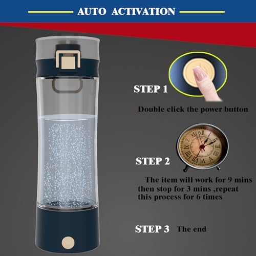 Hydrogen Water Bottle Hydrogen Alkaline Water Generator Ionizer Hydrogen Rich Water Maker Machine Rechargeable and Portable with SPE and PEM Technology(Summer Tan) - Image 2