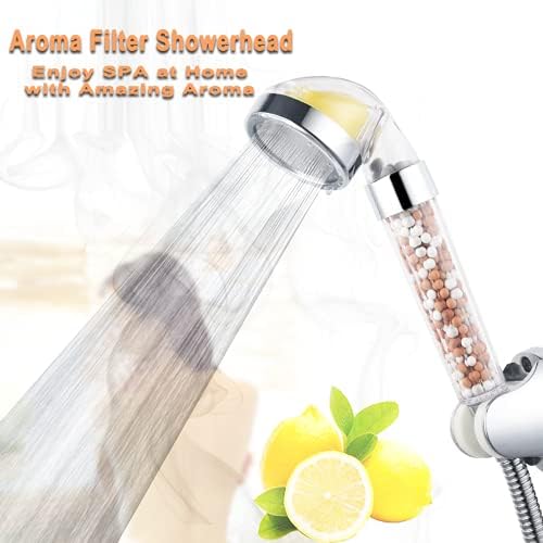 AYI Vitamin C Filtered High Pressure Handheld Shower Head with Bracket and Metal Hose Purifying Hard Water Softener Chlorine Flouride Filter Aroma Showerhead Fresh Dry Skin & Hair Loss - Image 2